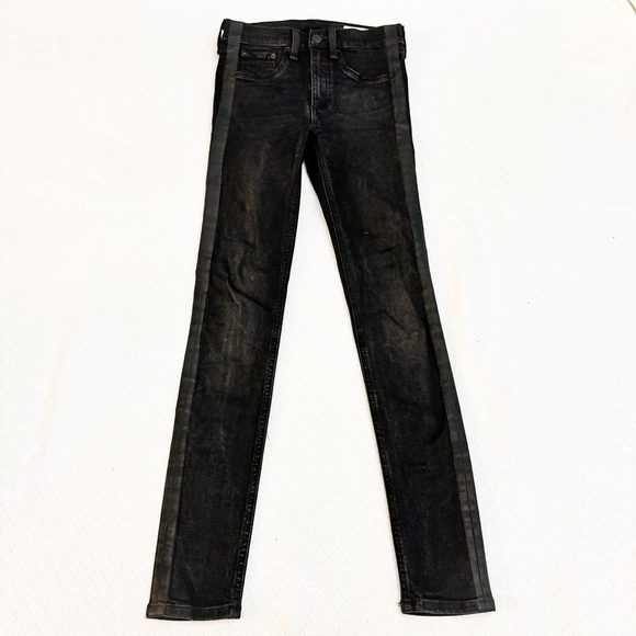 Rag & Bone High Rise Ankle Skinny Tuxedo Stripe Denim Jeans Size 24 - Picture 5 of 8